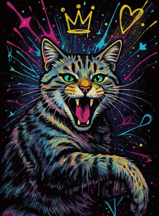 Pop art portrét téže kočky
