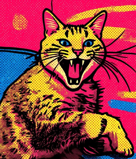 Pop art portrét kočky